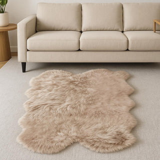 Home Outfitters 4' X 6' Pink Genuine Sheepskin Shag Area Rug