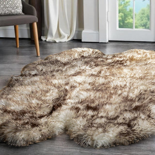 Home Outfitters 4' X 6' Chocolate Genuine Sheepskin Ombre Flokati Handmade Area Rug