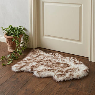 Home Outfitters 2' X 3' Brown And White Shag Area Rug