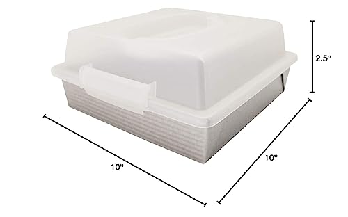 USA Pan Bakeware Nonstick Square Cake Pan with Lid, 9-Inch