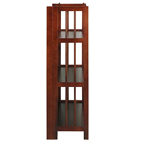 Casual Home 3-Shelf Folding Bookcase (14" Wide)-Walnut