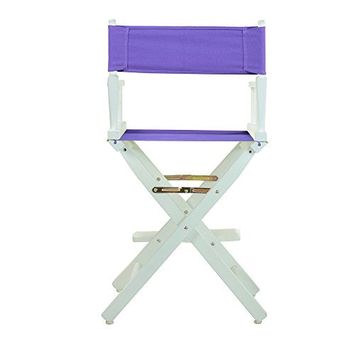 Casual Home 220-01/021-41 Temporary Seating Director Chair 24" - Counter Height WhiteFrame/Purple Canvas