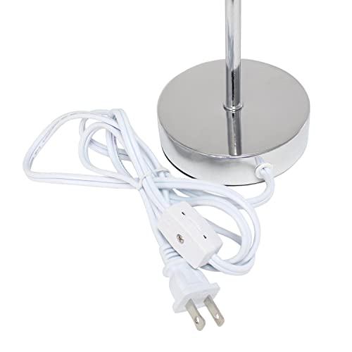 Creekwood Home Nauru 11.81" Traditional Petite Metal Stick Bedside Table Desk Lamp in Chrome with Fabric Drum Shade