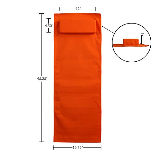 Casual Home Adjustable Sling Chair Natural Frame, Orange Canvas