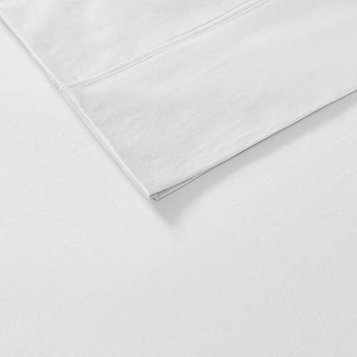 Madison Park Casual Pima Cotton Sateen 7 Piece Sheet Set with White MP20-7165