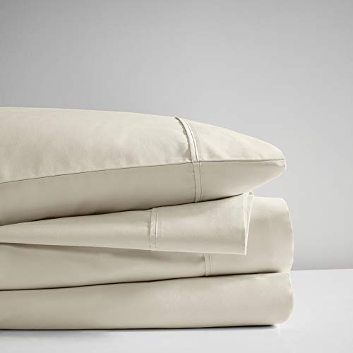 Beautyrest 400 Thread Count Wrinkle Resistant Cotton Sateen Sheet Set, Queen, Ivory,BR20-0975