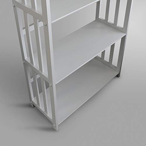 Casual Home Mission Style 5-Shelf White Bookcase,310-61