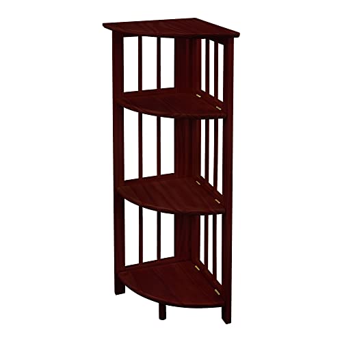 Casual Home 4-Shelf Corner Truffle Brown fold Bookcase