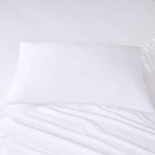 Intelligent Design Microfiber Bed Sheet Set with Side Pocket, Wrinkle Resistant, Soft Feel, Elastic 16" Deep Pocket, Modern All Season Cozy Bedding, Matching Pillow Case, Full, White 6 Piece
