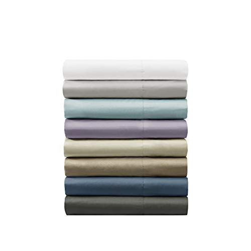 Madison Park 800 Thread Count Luxurious Wrinkle Free Breathable Cotton Rich Sateen 6 Piece Sheet Set, King Size, Aqua