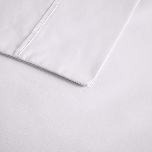 Beautyrest BR 600 TC Cooling Cotton Blend Solid Sheet 16 Inch Deep Pocket, All Season, Soft Bedding-Set, Matching Pillow Case, Cal King, White 4 Piece (BR20-0989)