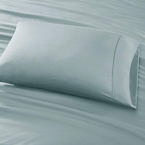 Madison Park 800 Thread Count Luxurious Wrinkle Free Breathable Cotton Rich Sateen 6 Piece Sheet Set, Cal King Size, Aqua