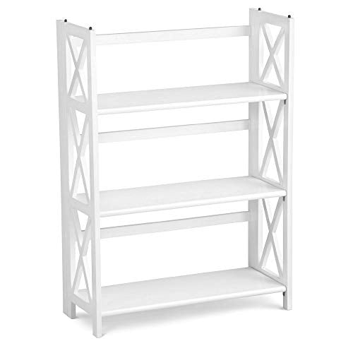 Casual Home Montego 3-Shelf White fold bookcase, 27.5" Wide