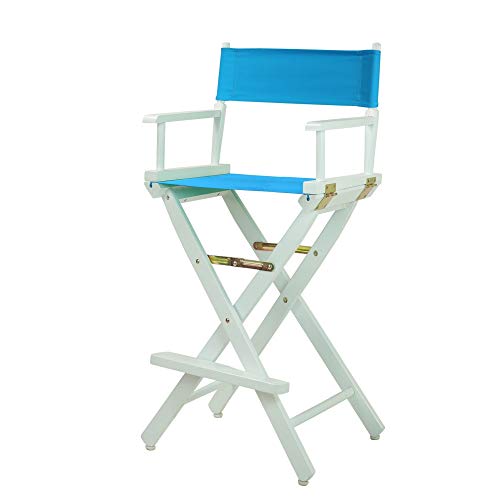 Casual Home 230-01/021-27 Director Chair, 30" - Bar Height, WhiteFrame/Turquoise Canvas
