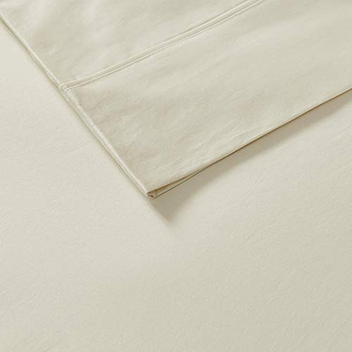 Madison Park 800 Thread Count Luxurious Wrinkle Free Breathable Cotton Rich Sateen 6 Piece Sheet Set, Queen Size, Ivory