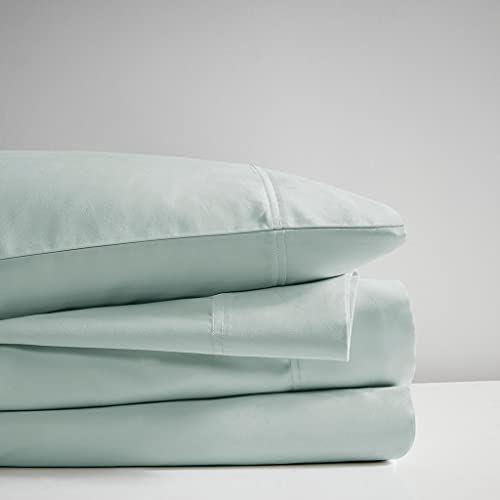 Sleep Philosophy 100% Rayon from Bamboo Bed Sheets Set, Breathable and Lightweight Sheet with 15" Deep Pocket, All Season, Cozy Bedding, Matching Pillow Cases, Full, Aqua 4 Piece
