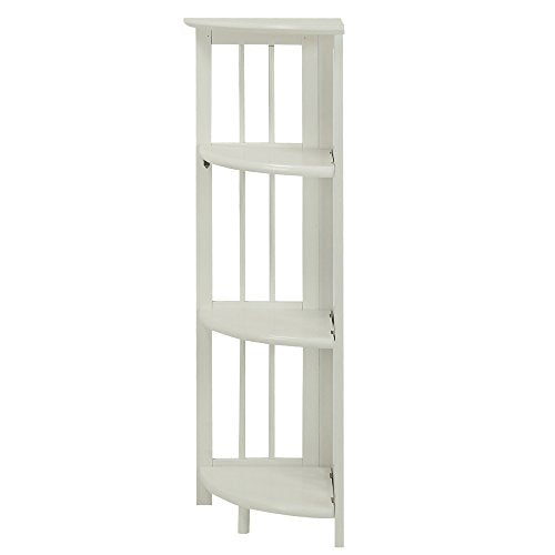 Casual Home 4-Shelf Corner Folding Bookcase, White