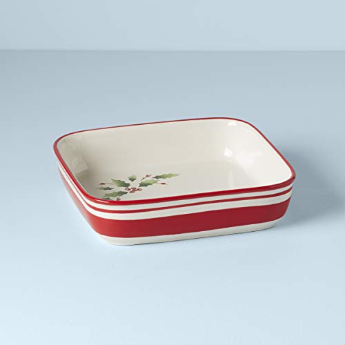 Lenox 890774 Holiday Handpaint Stripe Square Dish