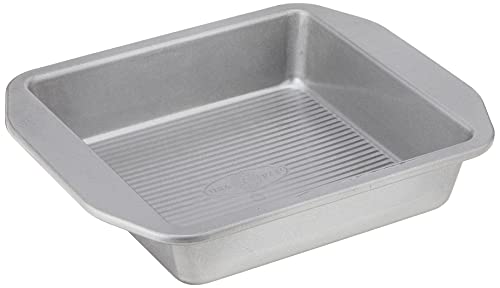 USA Pan 1120BW-3-ABC-1 American Bakeware Classics 8-Inch Square Cake and Brownie Pan, Aluminized Steel