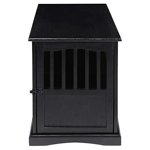 Casual Home Wooden Medium Pet Crate, End Table, Black
