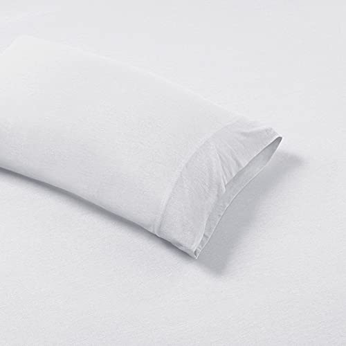 Intelligent Design Cotton Blend Jersey Knit King Bed Sheets , Coastal Cotton Bed Sheet , White Bed Sheet Set 4-Piece Include Flat Sheet , Fitted Sheet & 2 Pillowcases