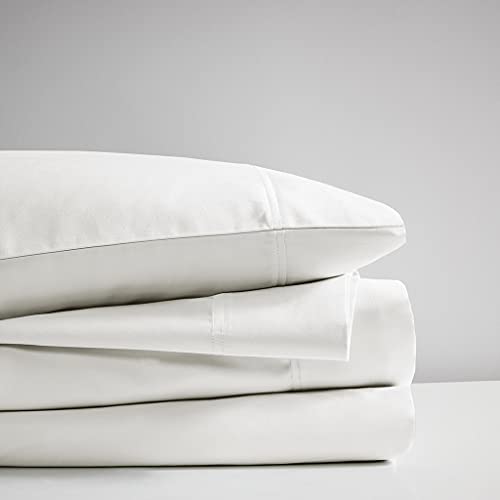 Sleep Philosophy 100% Rayon from Bed Sheets Set, Breathable and Lightweight Sheet with 15" Deep Pocket, All Season, Cozy Bedding, Matching Pillow Cases, Full, White 4 Piece