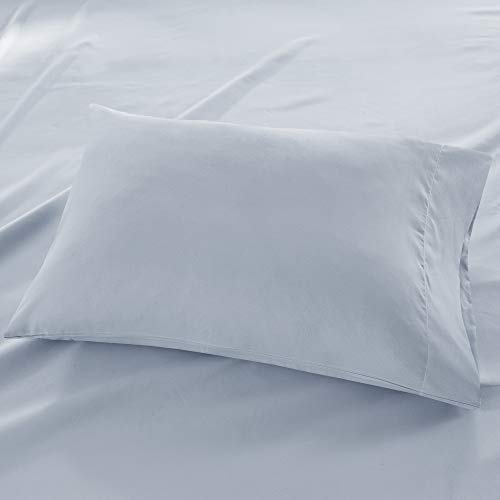 Madison Park 3M Microcell Bed Sheet Set Color Fast, Wrinkle and Stain Resistant, Soft Sheets with 16" Deep Pocket All Season, Cozy Bedding-Set, Matching Pillow Case, Twin, Blue, 3 Piece