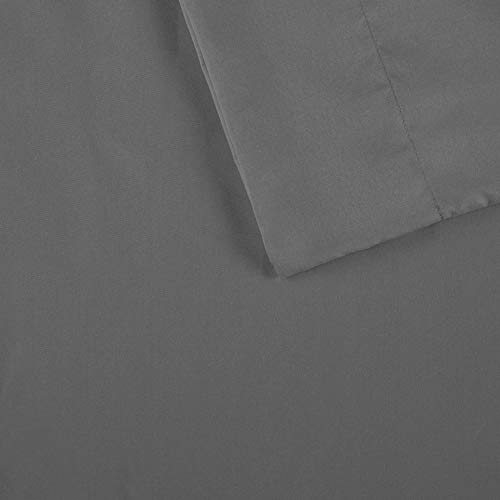 Intelligent Design Microfiber Bed Sheet Set with Side Pocket, Wrinkle Resistant, Soft Feel, Elastic 16" Deep Pocket, Modern All Season Cozy Bedding, Matching Pillow Case, Full, Charcoal 6 Piece