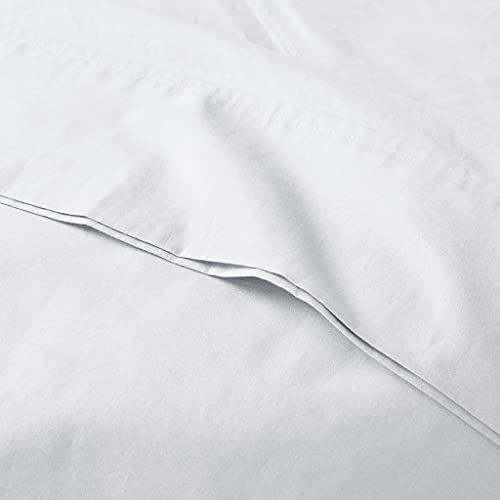 Madison Park Peached 100% Percale Cotton Breathable Absorbent Ultra Soft Luxury Premium Hotel Bed Sheet Set Bedding, King Size, White, 4 Piece