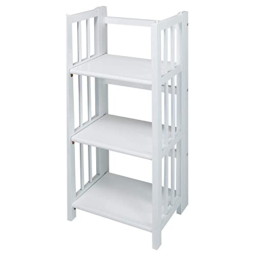 Casual Home 3-Shelf Folding Bookcase, 14" Wide, White