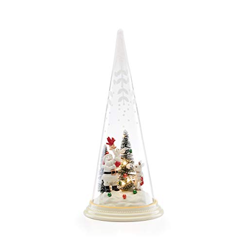 Lenox Merry & Magic Light-Up Santa & Friends Glass Cone, 1.35 LB, Multi