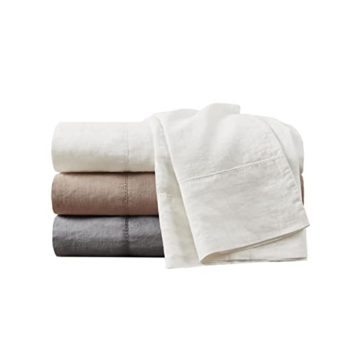 Madison Park Linen Blend Cotton and Linen King Sheet Set with Taupe MP20-7883