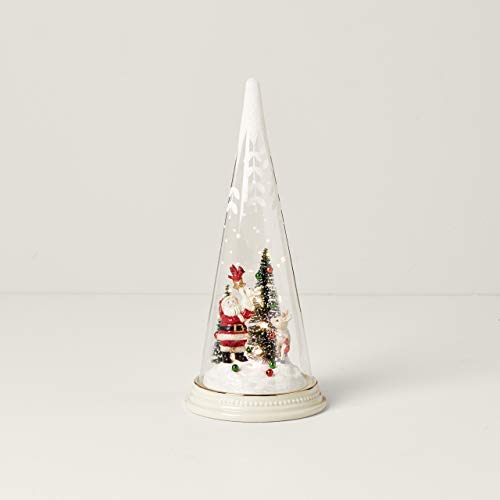 Lenox Merry & Magic Light-Up Santa & Friends Glass Cone, 1.35 LB, Multi