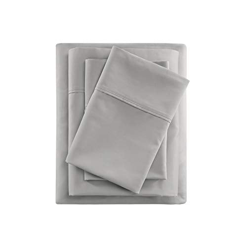 Beautyrest 400 Thread Count Wrinkle Resistant Cotton Sateen Sheet Set Grey