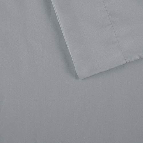 Intelligent Design Microfiber Sheet Set with Side, Wrinkle Resistant, Soft Feel, Elastic 16" Deep Pocket Modern All Season Cozy Bedding, Matching Pillow Case, Twin, Grey 4 Piece