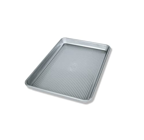 USA Pan Bakeware Jelly Roll Pan, Warp Resistant Nonstick Baking Pan & Bakeware Half Sheet Pan, Warp Resistant Nonstick Baking Pan, Made in the USA from Aluminized Steel 17 1/4 x12 1/4 x1