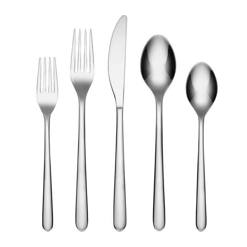 Cambridge Silversmiths Jasper Mirror 20-Piece Flatware Silverware Set, Stainless Steel, Service for 4, Includes Forks/Spoons/Knives