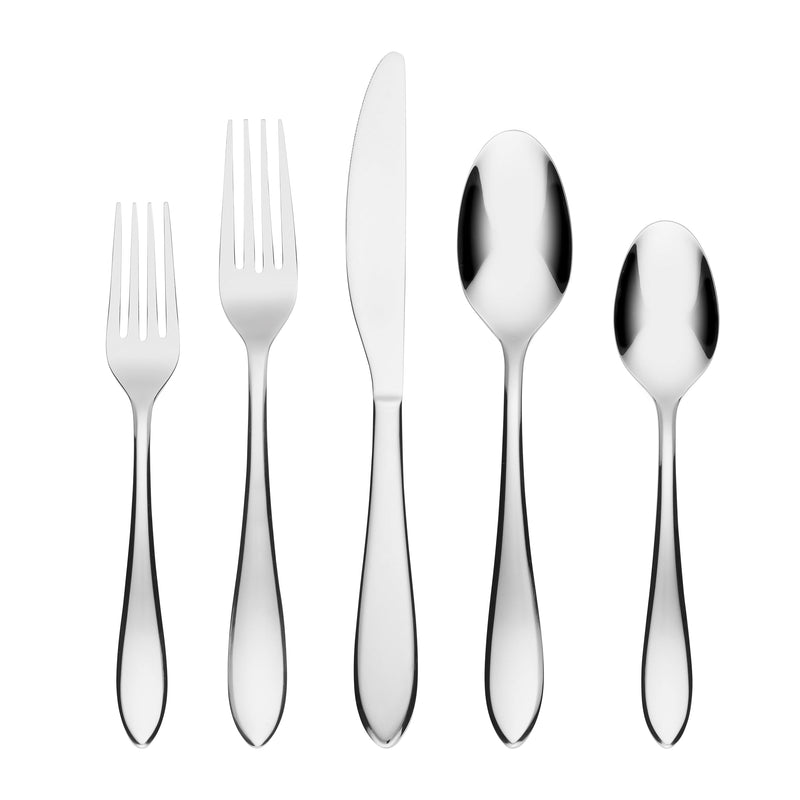 CAMBRIDGE Silversmiths Delia Mirror 20-Piece Flatware Set, Service for 4