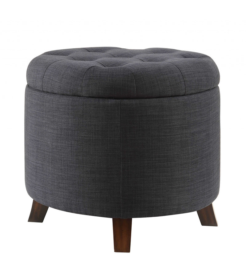 Home Outfitters 20" Dark Blue Linen And Brown Storage