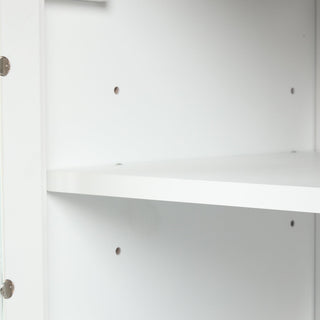 24" Bathroom Vanity with Sink, Bathroom Vanity Cabinet with One Drawer and Doors, Adjustable Shelf, Solid Wood and MDF, White