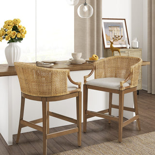 Martha Stewart Playa Handcrafted Rattan Counter Stool 25"" H See below 1 Counter Stool:23""W x 22.5""D x 35""H