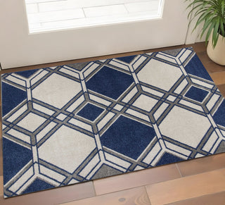 Home Outfitters 2' X 3' Blue Geometric Area Rug
