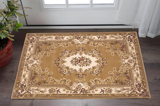 Home Outfitters 2' X 3' Beige And Ivory Floral Medallion Area Rug