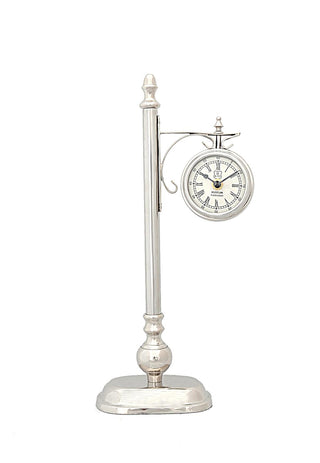  8" Nickel Metal Wall Clock - front product view