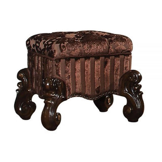 Home Outfitters 22" X 22" X 19" Cherry Oak Fabric Vanity Stool
