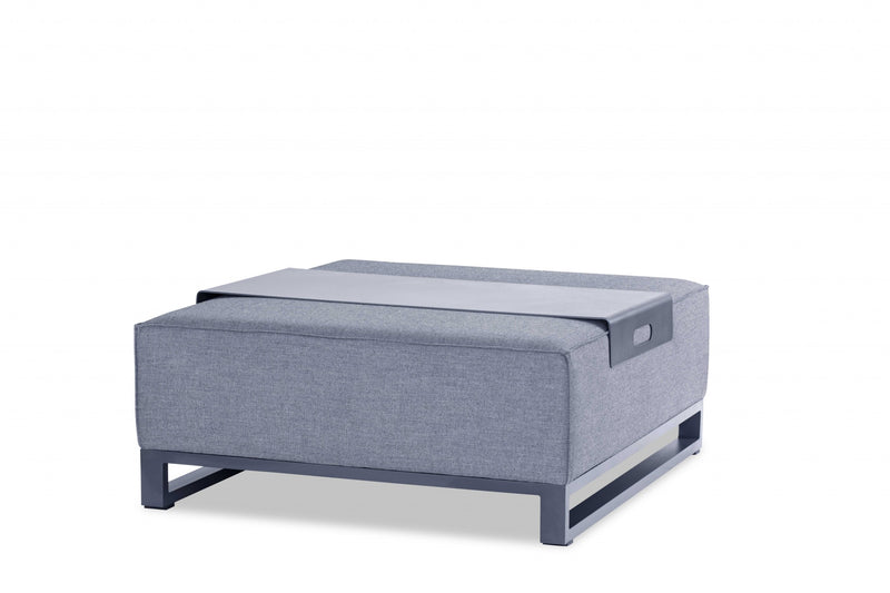 Home Outfitters 40" Gray Linen Cocktail Ottoman