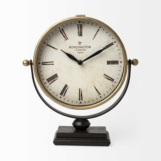  12" Round Gold Metal Wall Clock - front product view