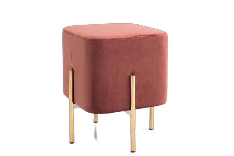 Home Outfitters 16" Copper Velvet And Gold Cube Ottoman