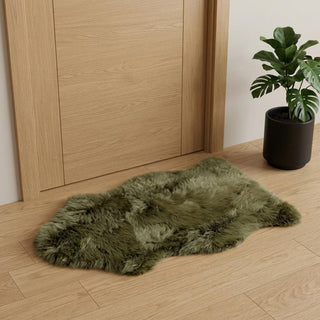 Home Outfitters 2' X 3' Dark Green New Zealand Lambs Wool Area Rug