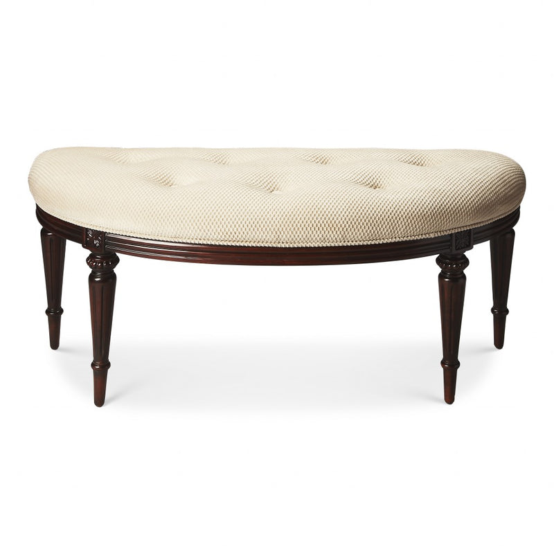 Home Outfitters Classic Ivory And Dark Brown Crescent Shaped Bench